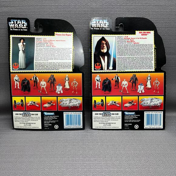 Kenner 1995 Star Wars The Power o/t Force Princess Leia & Ben (Obi-Wan) Kenobi - Picture 2 of 6